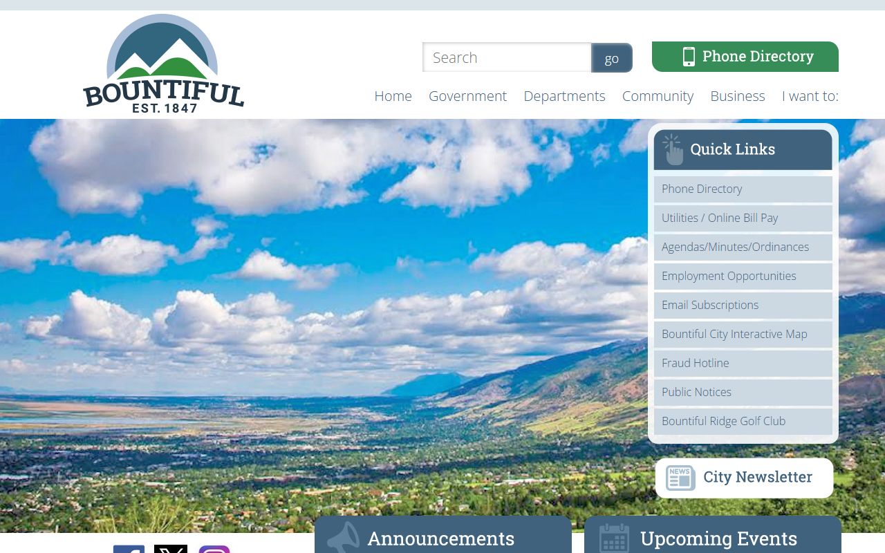 Bountiful city website for residents directory records search