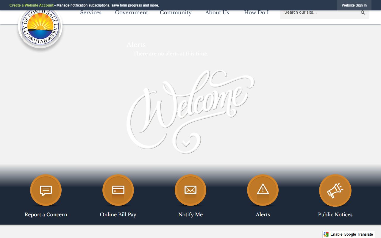 North Salt Lake city website for the North Salt Lake residents directory