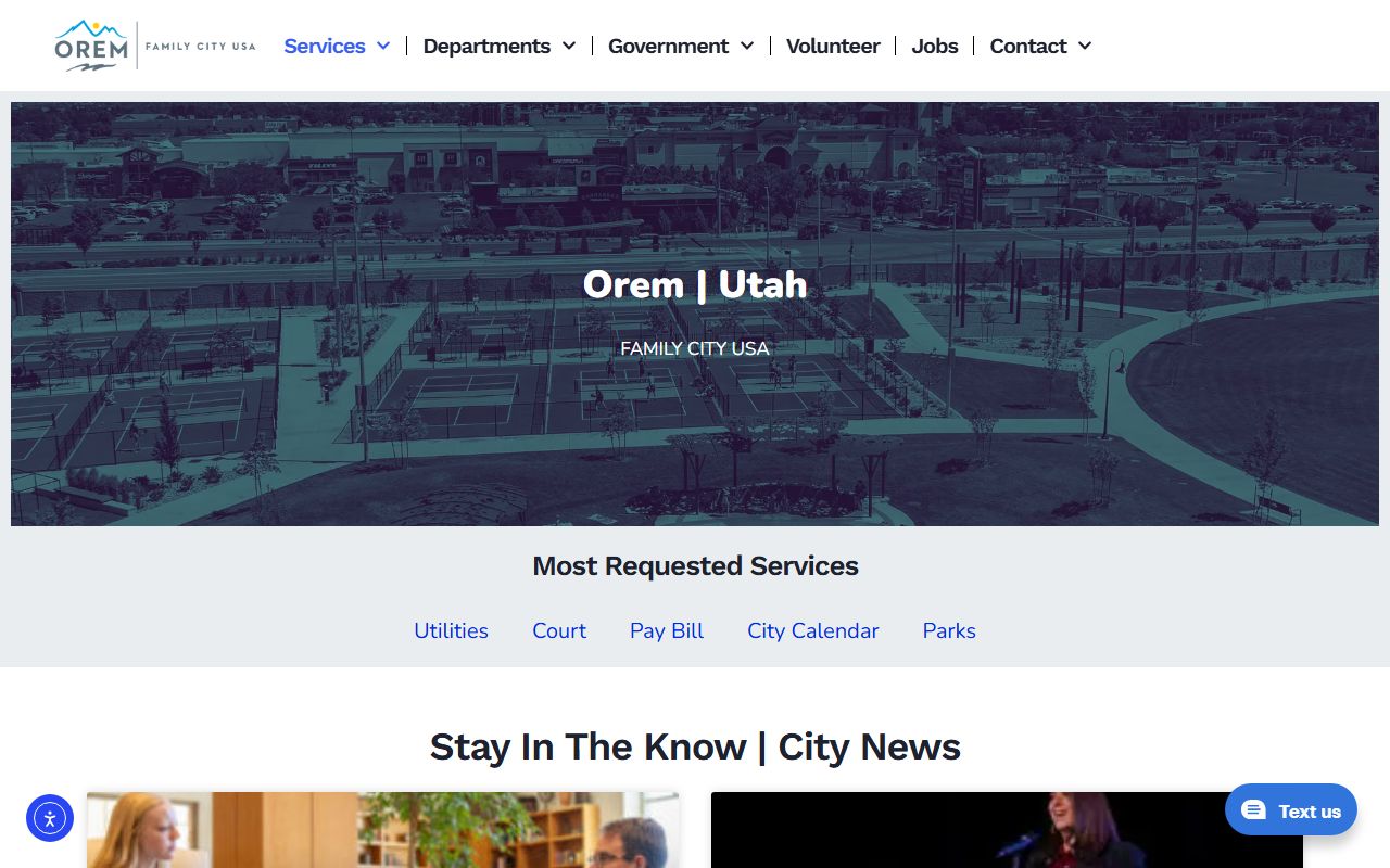 Orem city website for residents directory