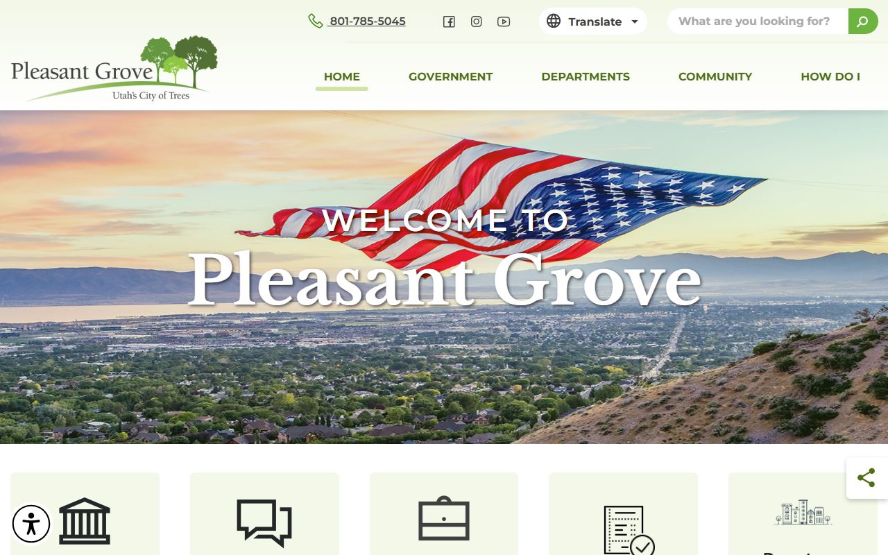 Pleasant Grove city website for Pleasant Grove residents directory records