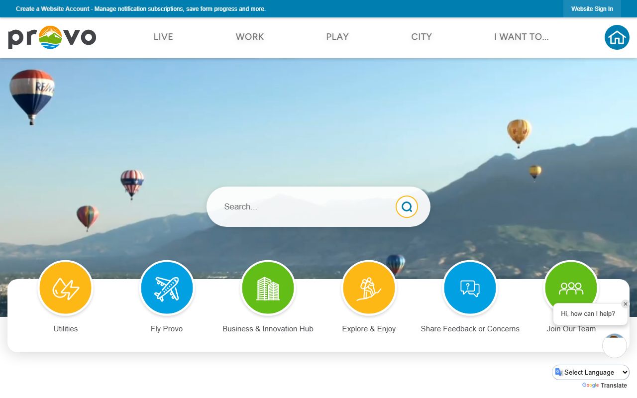 Provo City website for residents directory records search