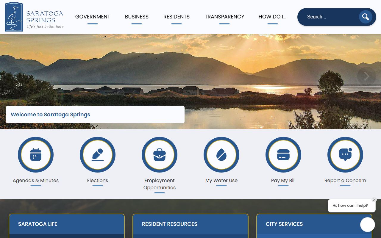 Saratoga Springs city website for residents directory records search