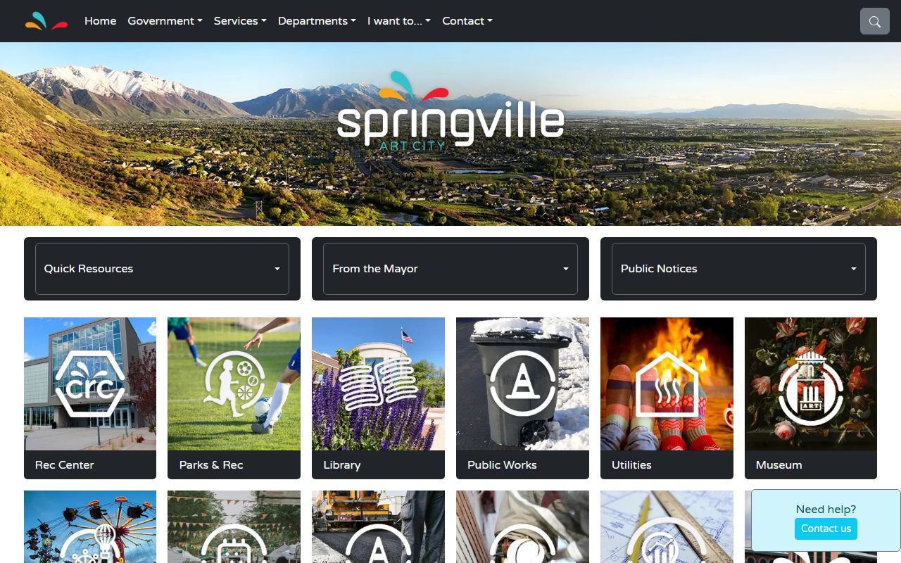 Springville city website for Springville residents directory records search