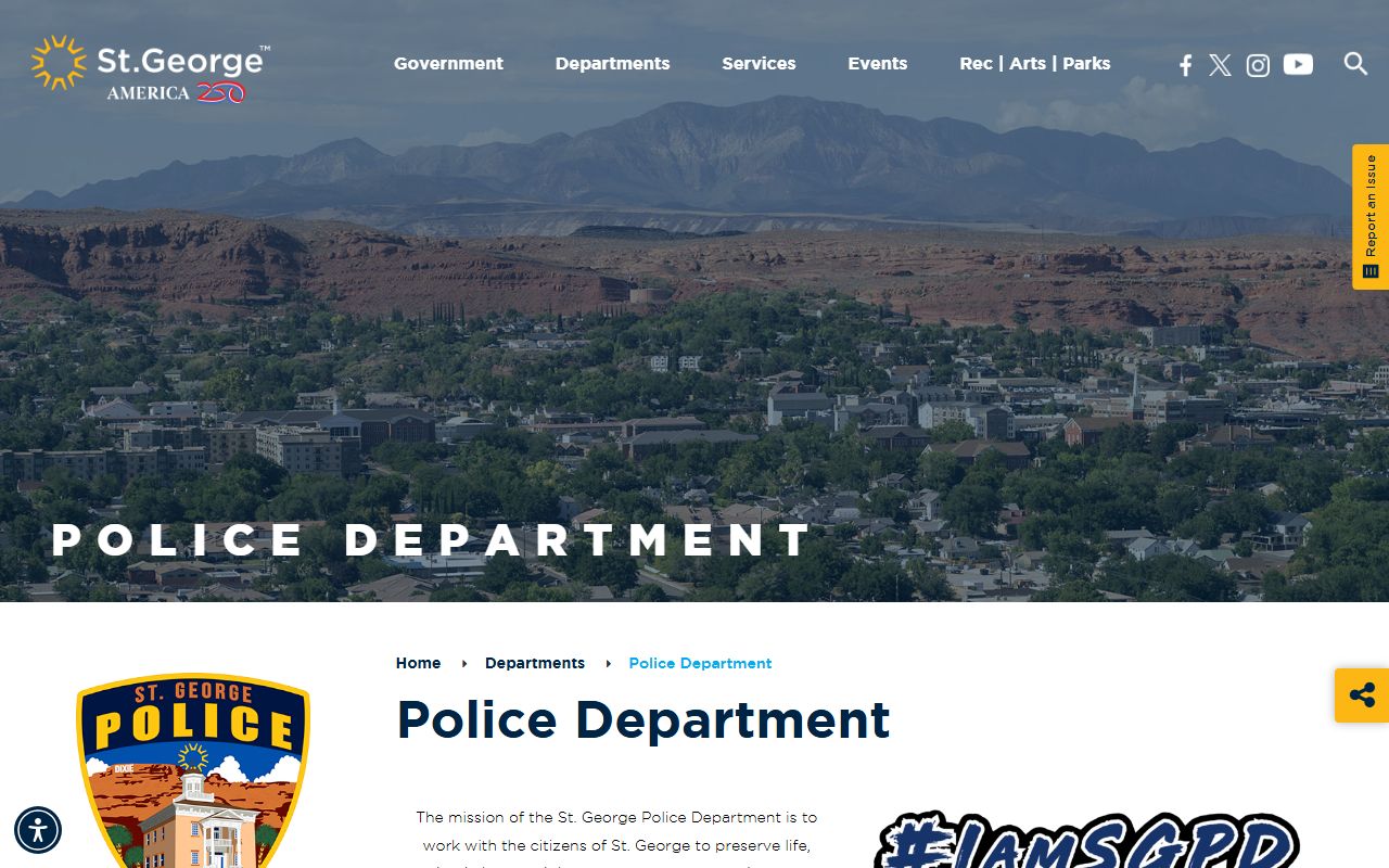 St. George Police Department for residents directory records search