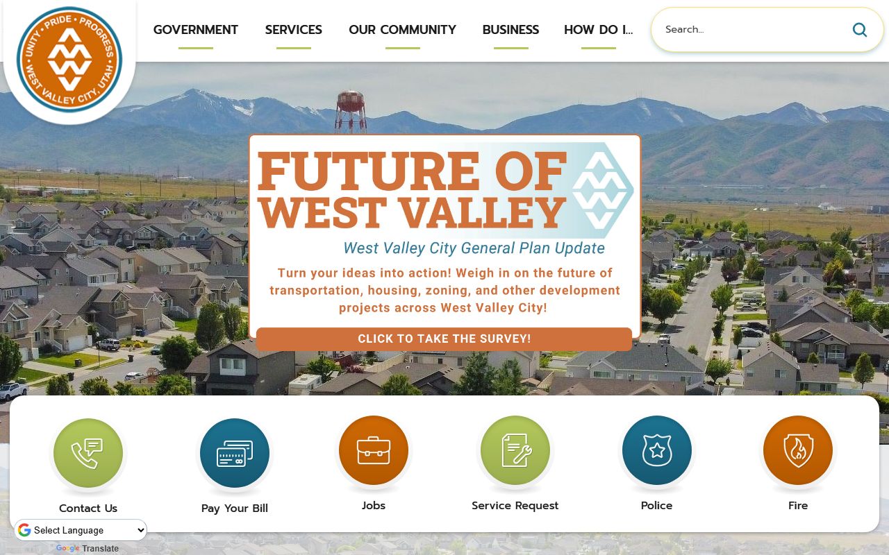 West Valley City government website for residents directory searches