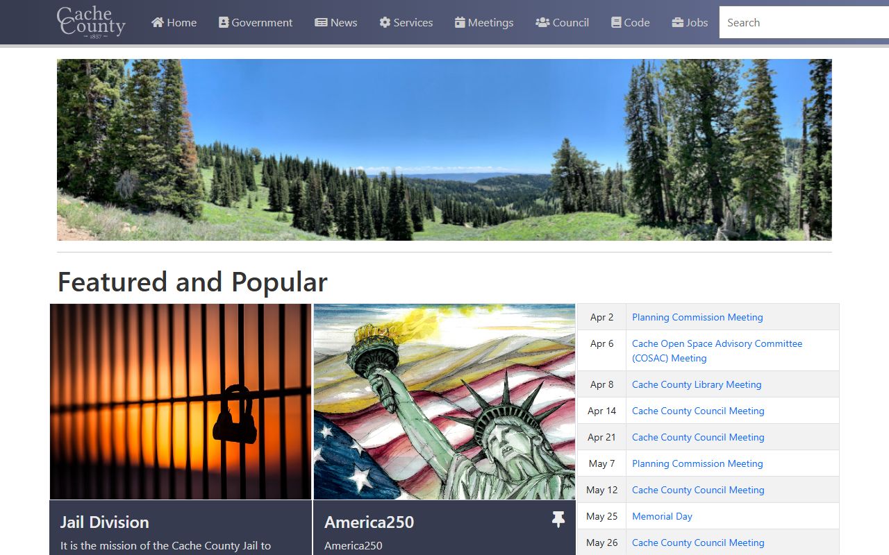 Cache County Sheriff's Office website for residents directory searches