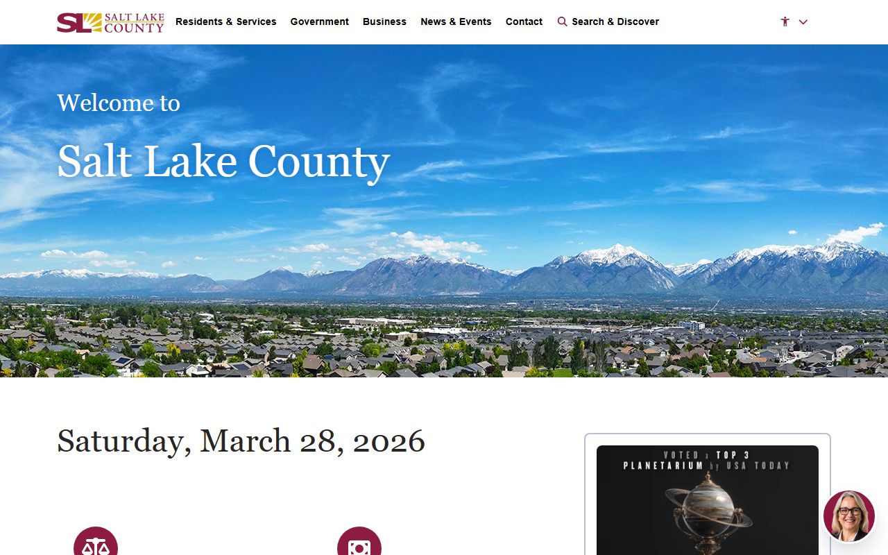 Salt Lake County website portal for residents directory searches