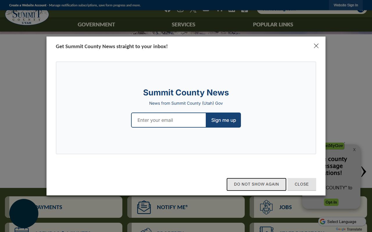Summit County Sheriff's Office website for residents directory records