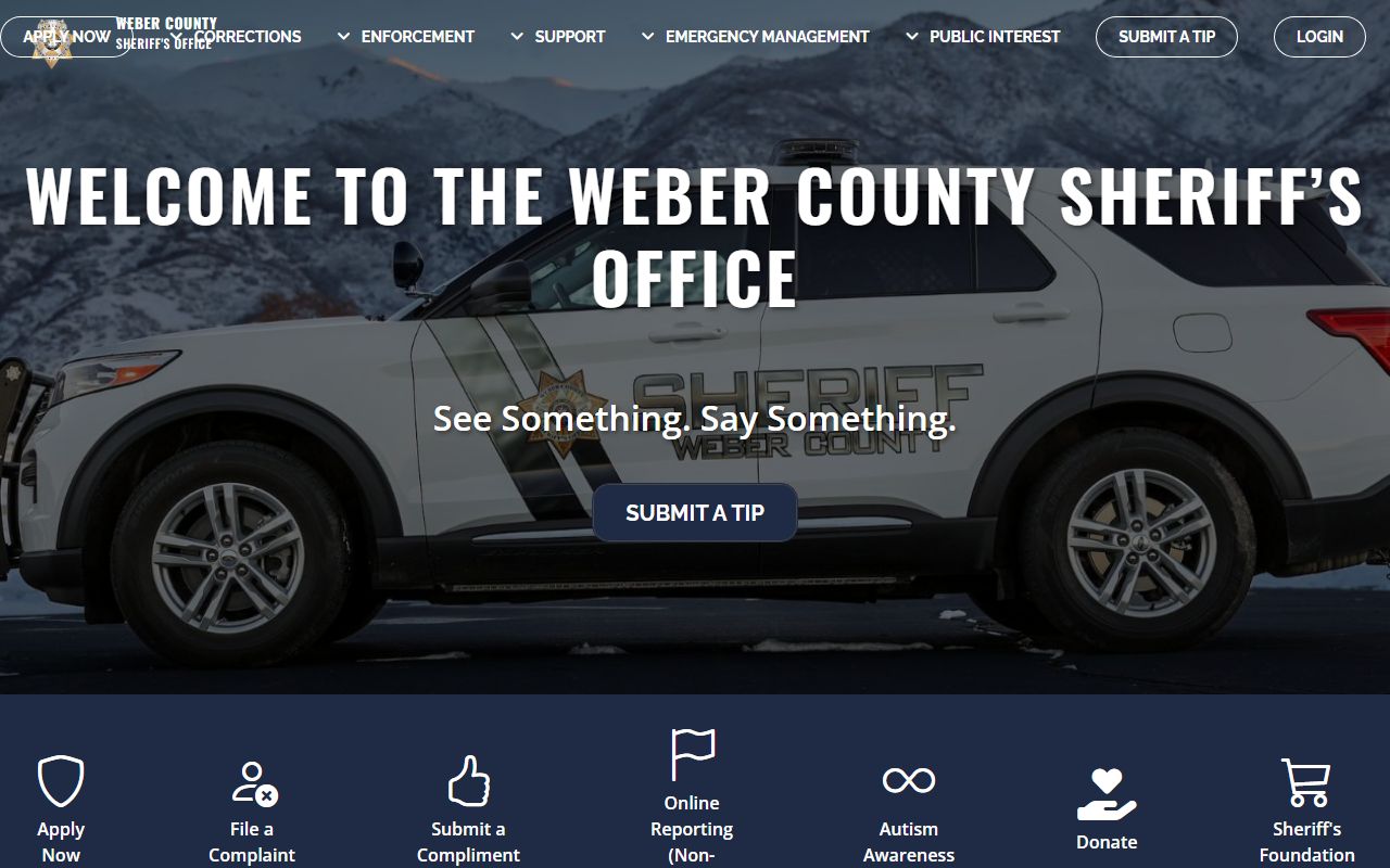 Weber County Sheriff department page for residents directory searches