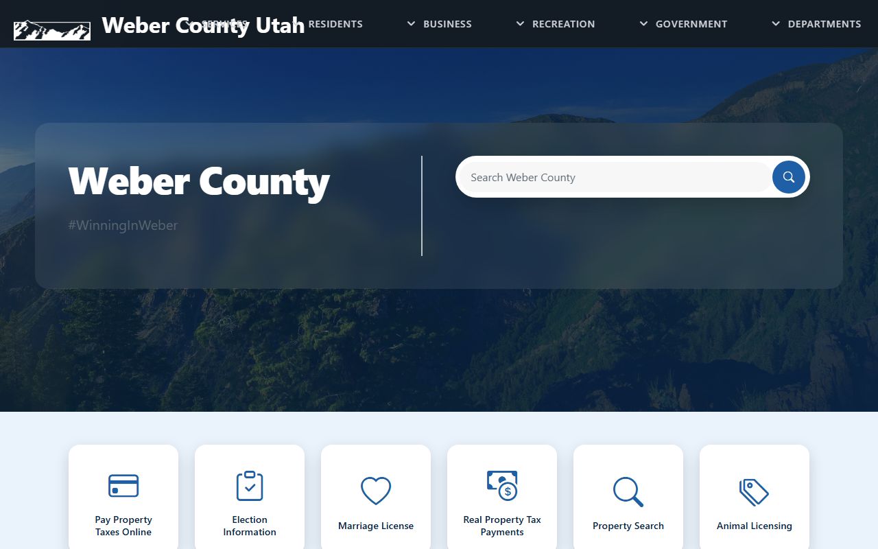 Weber County government website for residents directory record searches