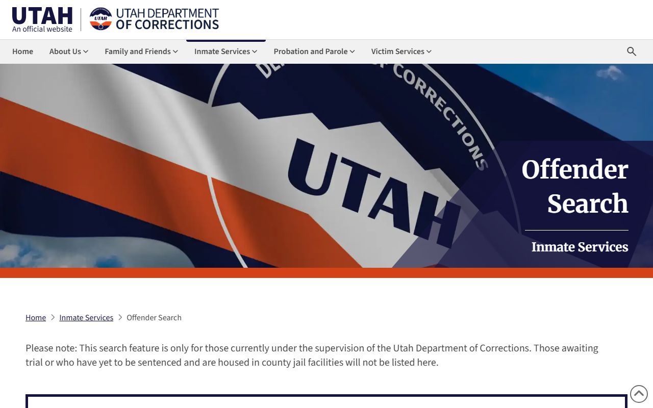 Utah Department of Corrections offender search for residents directory