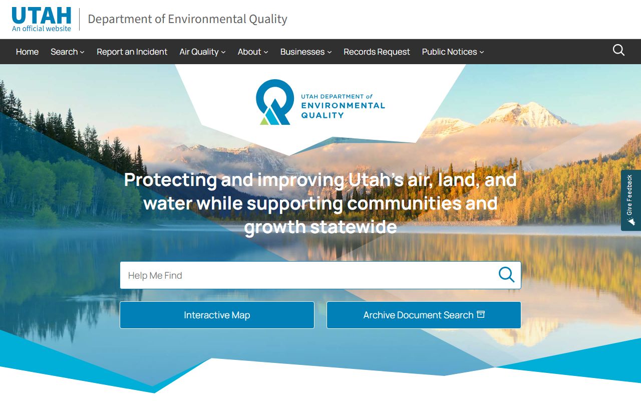Utah Department of Environmental Quality records for residents directory